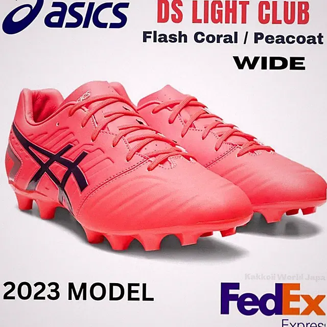 ASICS Soccer Cleats Shoes DS LIGHT CLUB Flash Coral 1103A074 700 WIDE NEW!!