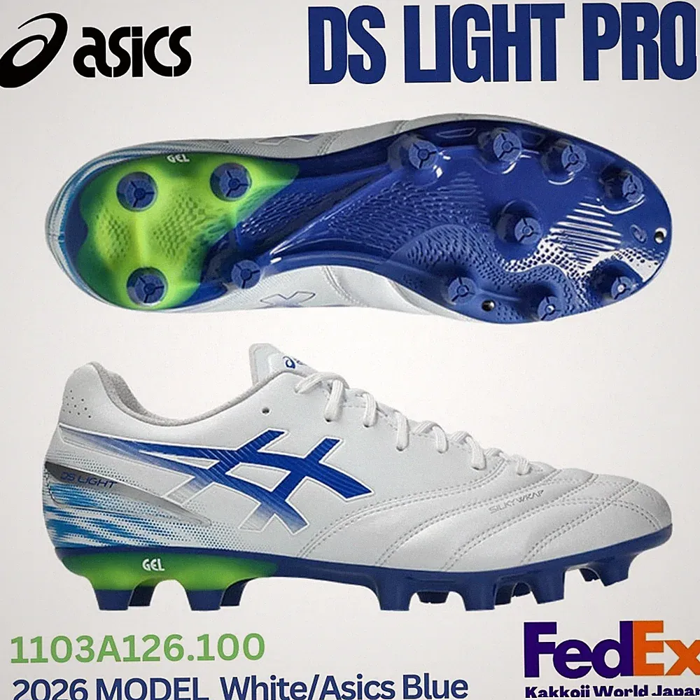 ASICS Soccer Cleats Shoes DS LIGHT PRO White/Asics Blue 1103A126.100 2026 NEW