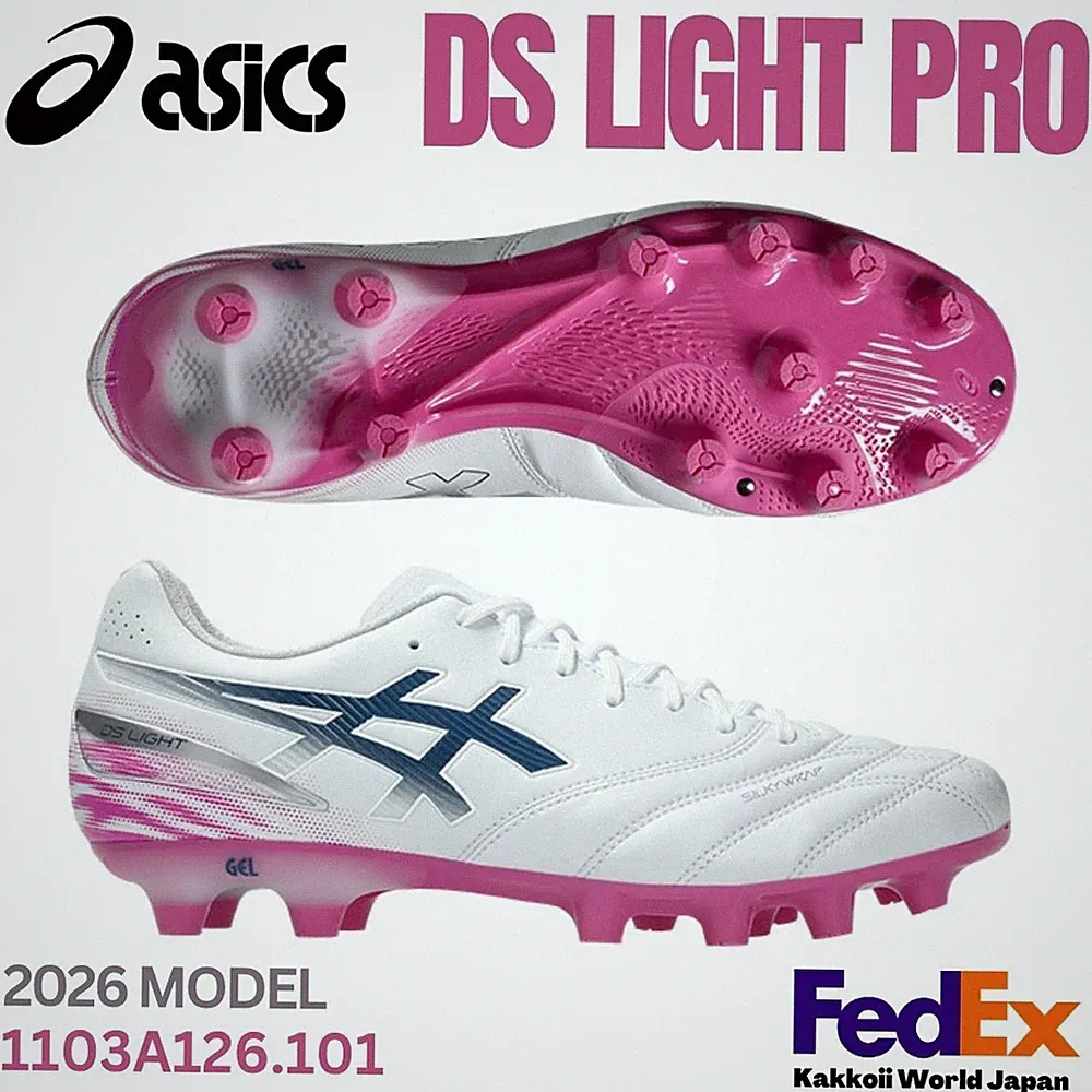 ASICS Soccer Cleats Shoes DS LIGHT PRO White/Digital Sakura 1103A126.101 2026