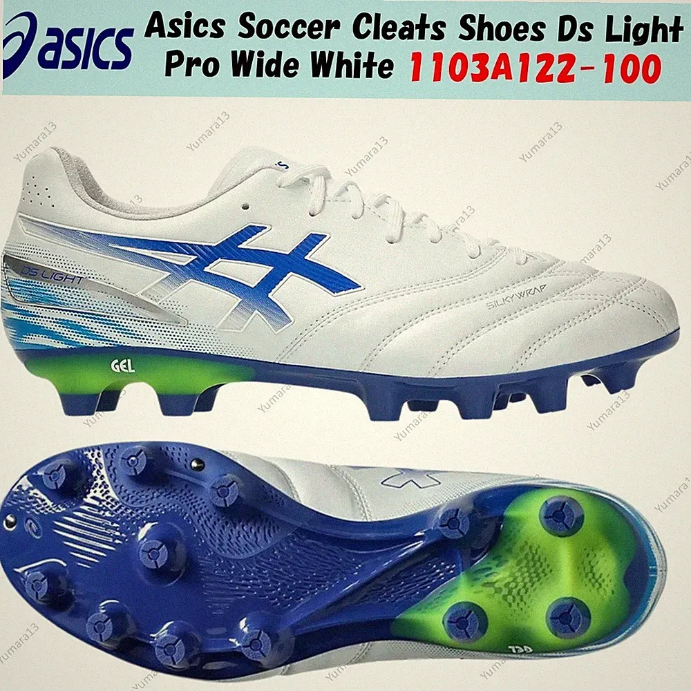 Asics Soccer Cleats Shoes Ds Light Pro Wide White 1103A122-100 Men's Size