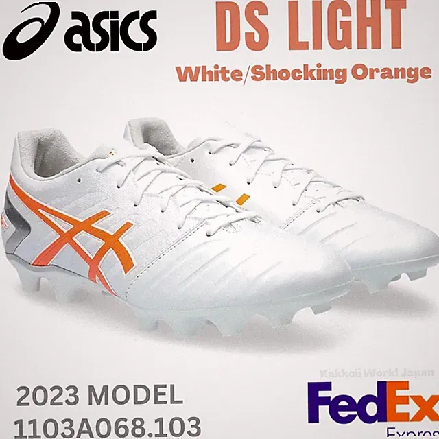 ASICS Soccer Cleats Shoes DS LIGHT White/Shocking Orange 1103A068 103 2023 NEW!