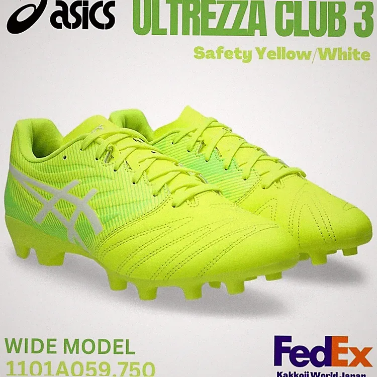 ASICS Soccer Cleats ULTREZZA CLUB 3 Safety Yellow/White 1101A059.750 WIDE 2024