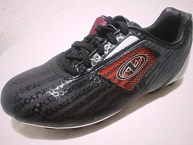 ATHLETIC WORKS- YOUTH BOY'S "1" "2" "5" "BLACK" SOCCER CLEATS-COLOR CARD INSERTS