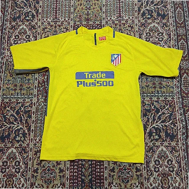 Atletico Madrid Yellow Soccer Jersey Trade Plus 500 Medium #12 Custom Back Fan