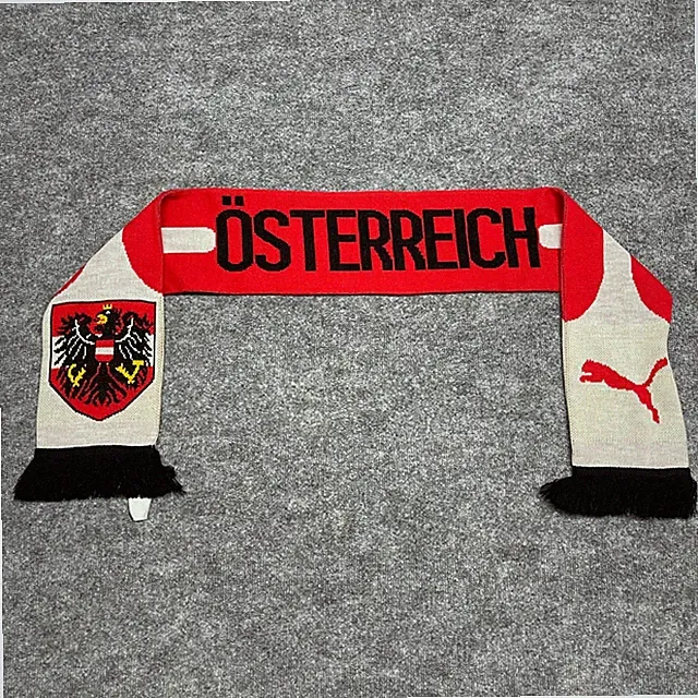 Austria National Team Soccer Scarf Red White Puma Österreich Fussball Knit