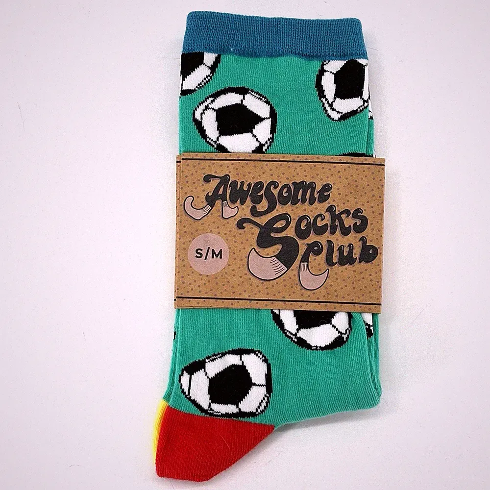 Awesome Socks Club Soccer Balls Green/Blue/Red S/M Ochiai Shohei 2022 Unisex NWT