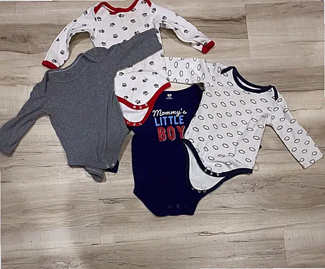 Baby Boy 18M Long Sleeve Bodysuit Lot 4pc Football Mommy’s Little Boy
