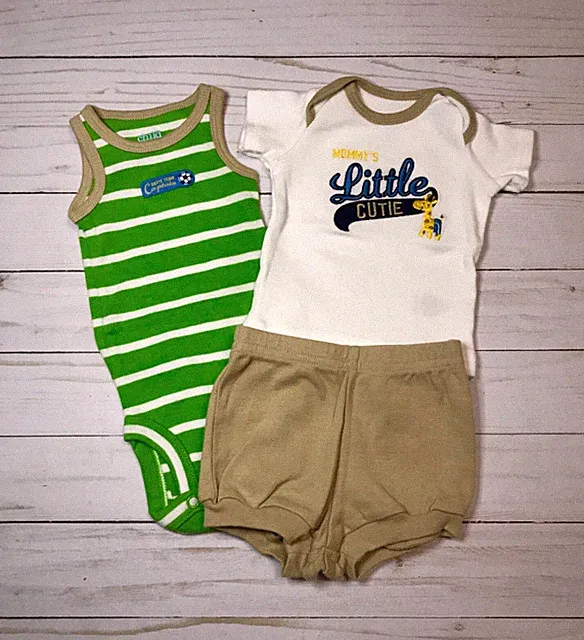 Baby Boy Carter’s One-Piece, Diaper Cover & T-Shirt 3 Piece Set Size - Newborn