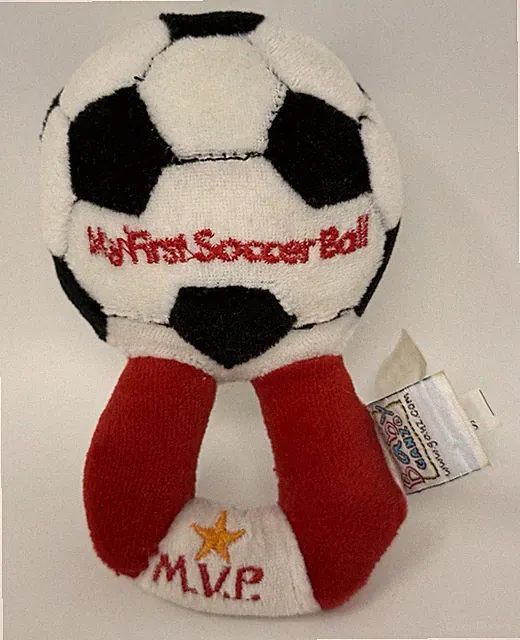 Baby GANZ My First 1st Soccer Ball Rattle MVP BG530 Plush Stuffed Infant READ