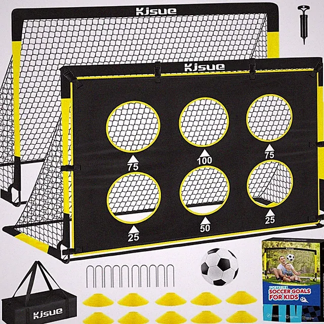Backyard Kids Soccer Goal Set - 6x4 ft Training Nets for Ages 3-12, Outdoor Spor