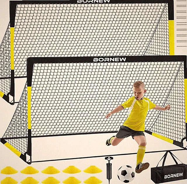 Backyard Kids Soccer Goal Set - 7x5 & 6x4 Ft Portable Nets for Ages 3-16