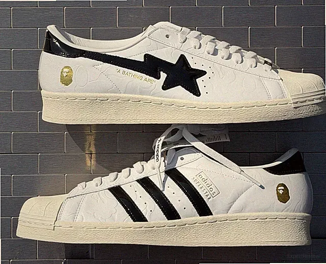 BAPE x adidas Men’s Superstar Vintage Lifestyle Sneakers | JR2701 Size 13.5