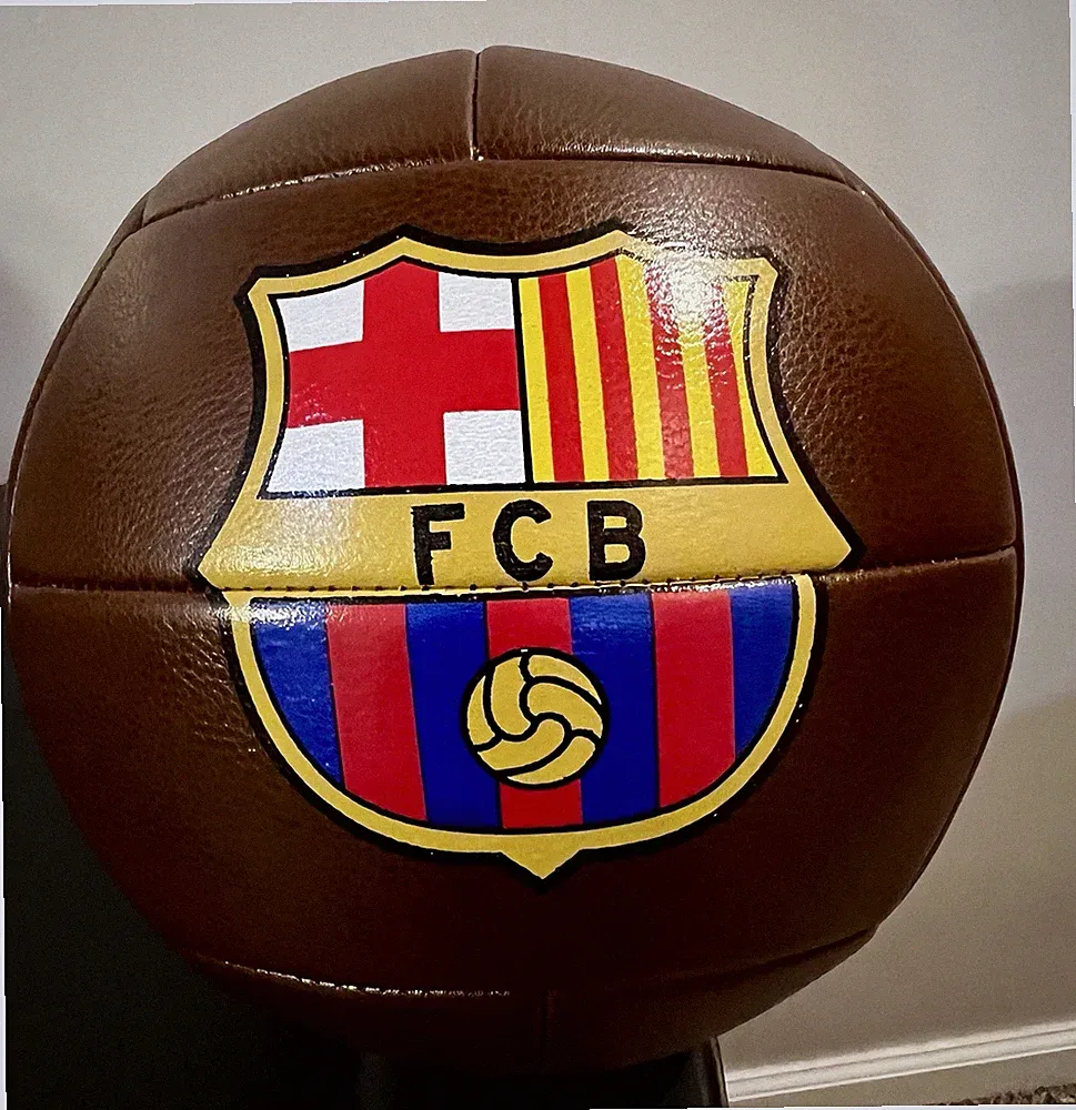 BARCA Logo Nike Soccer Ball (Excellent Condition Never Used) Brown, Red, Blue