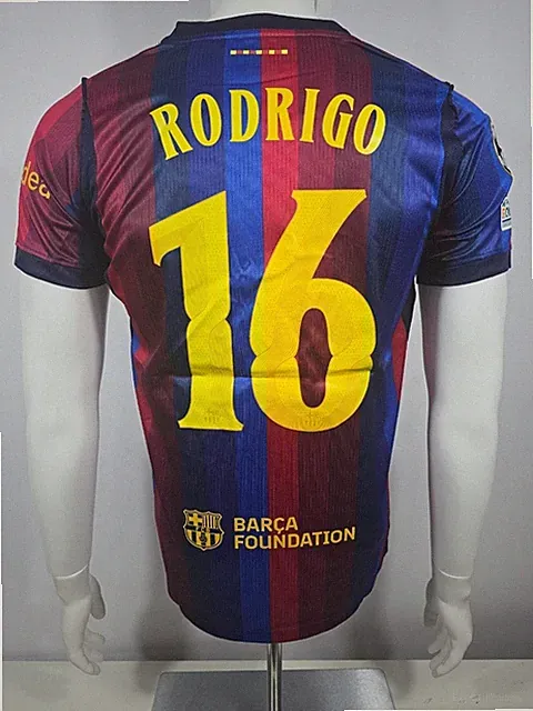 Barcelona Home Rodrigo #16 Fan Version Soccer Jersey Football Shirt 2026/27