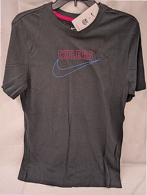 Barcelona Nike Men’s Club T-shirt Black “Culers” Soccer Spain Sz S Adult - NWT