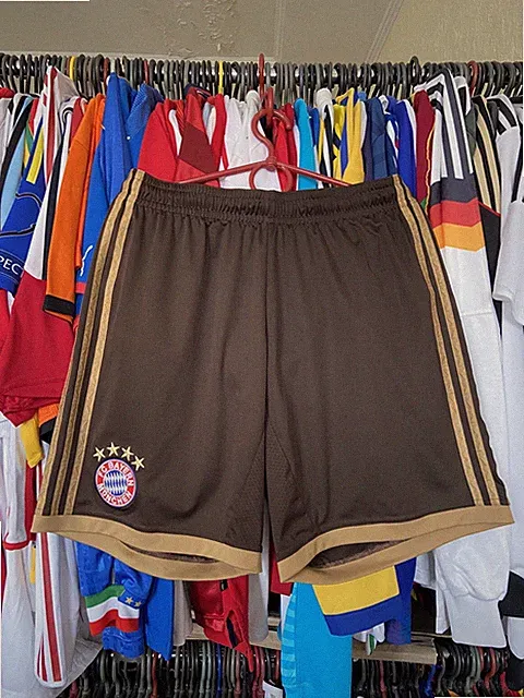 BAYERN MUNICH 2014 2015 AWAY FOOTBALL SOCCER SHORTS ADIDAS Z25696 sz L MEN BROWN