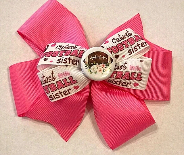 Beautiful Cutest Football Sister inspired hairbow for girls.