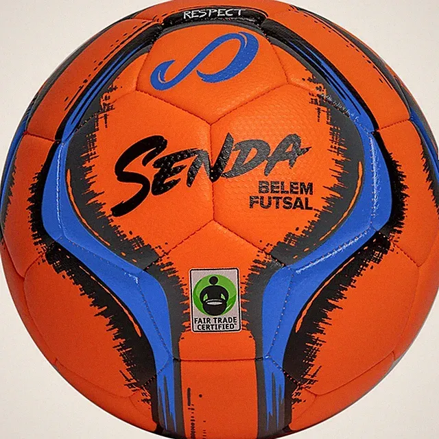 Belem Training Futsal , Fair Trade Certified, Orange/Blue/Grey/Black, Size 4...