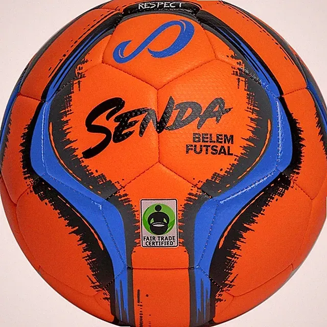 Belem Training Futsal , Fair Trade Certified, Orange/Blue/Grey/Black, Size 4...