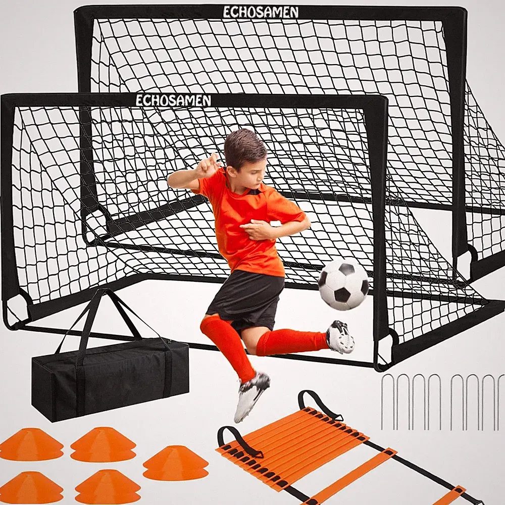 Best Kids Soccer Goals for Backyard, 2 of 6 x 4 ft Goal Set Net with 10 Cones