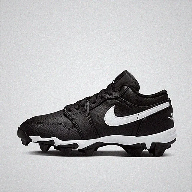 Big Kids' Air Jordan Retro 1 Low Cleats Black/White HF6885 001
