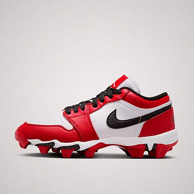 Big Kids' Air Jordan Retro 1 Low Cleats White/Black/Gym Red HF6885 106
