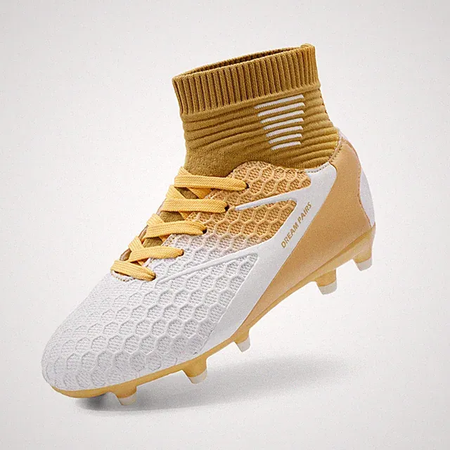 Big Kids Boys Girls Soccer Shoes High Top Lace Up Soccer Cleats Football Shoes