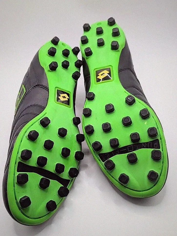 Black and Green Lotto Soccer Cleats, size 9
