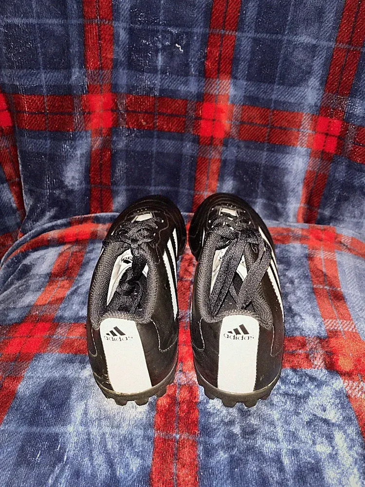 black and white Adidas Goletto VIII turf soccer shoes