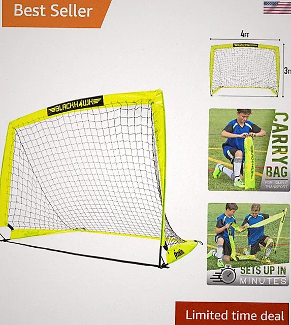 Blackhawk Pop-Up Soccer Goal - Versatile 4' x 3' Goals for Every Player