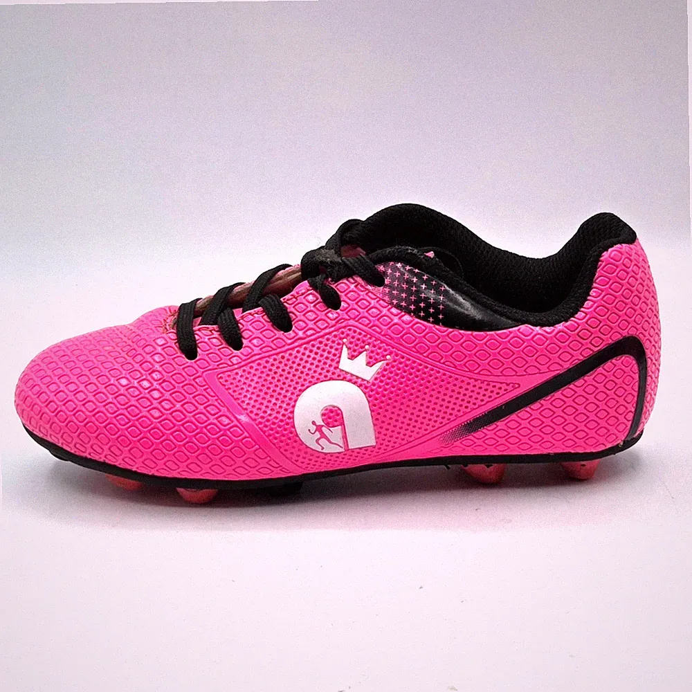 Bomkinta Kids Soccer Cleats Size 31 USA 13 Arch Support Athletic Shoe Black/Pink