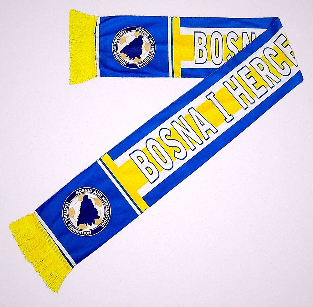 Bosnia and Herzegovina National Team Soccer Scarf - Football Polar Fleece Wrap &