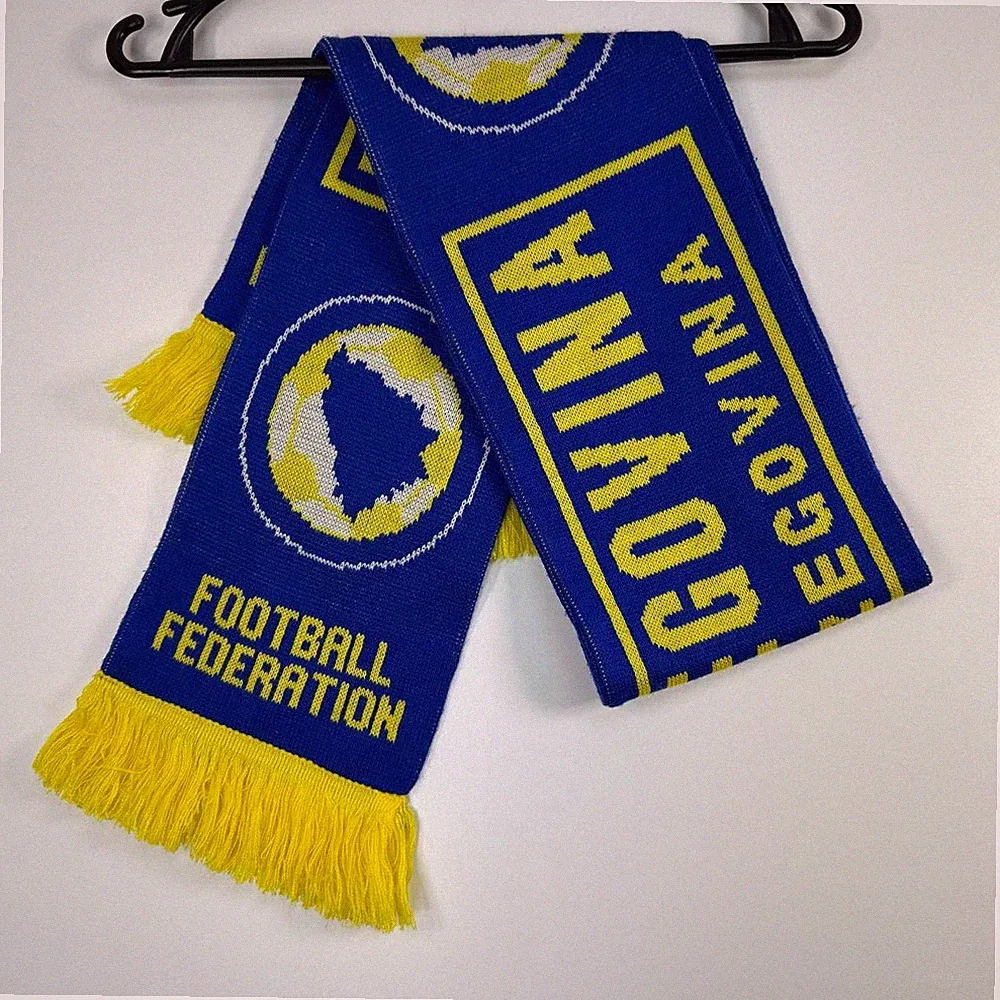 Bosnia Herzegovina Football Scarf 2000 Blue Yellow Fan Soccer