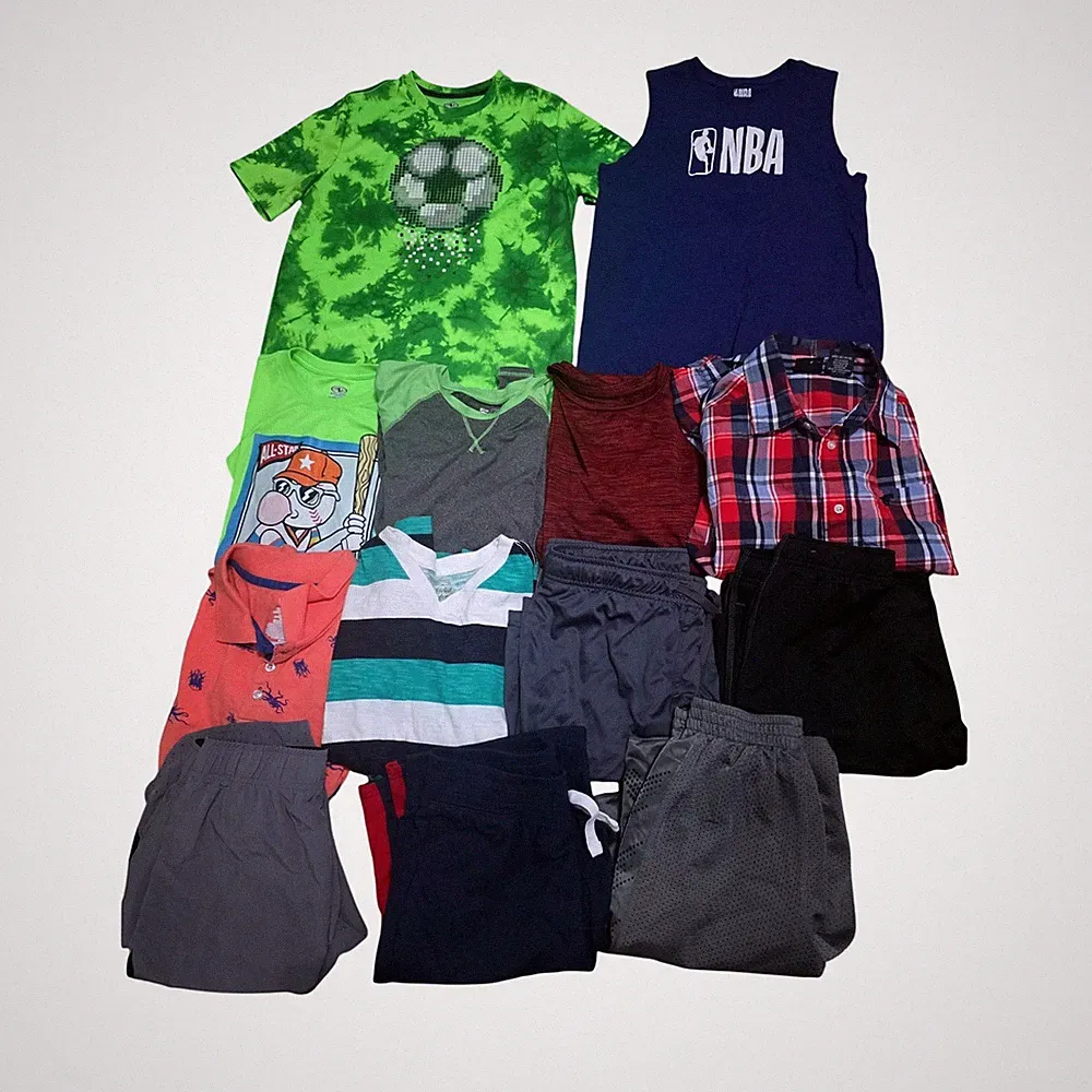 Boys Clothing Lot 13pc Activewear Casual Summer T-Shirts & Shorts Size 14-16