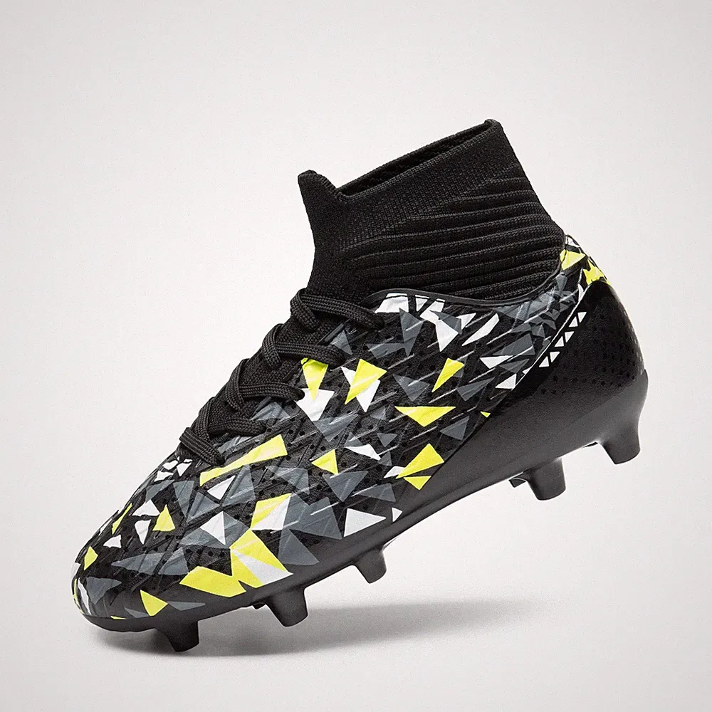 Boys Football Cleats Youth High Top Firm Ground Soccer Shoes for Little/Big ,...