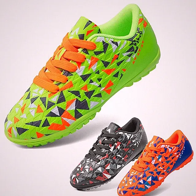 Boys Girls Breathable Indoor Soccer Shoes Lace Up Cleats for Little/Big Kid