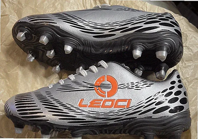 Boys Girls Firm Ground Soccer Cleats Kids Athletic 3 Big Kid Silver