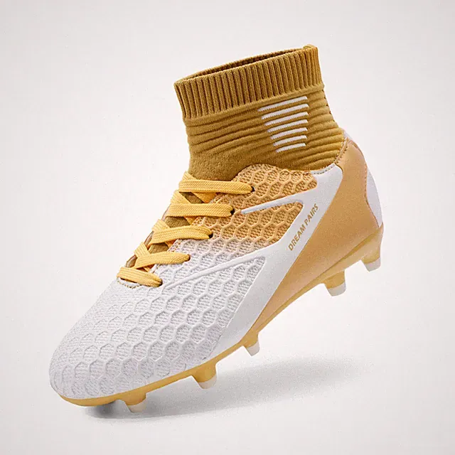 Boys Girls High Top Lace Up Soccer Cleats Outdoor Training Soccer Shoes