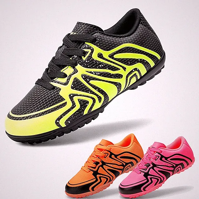 Boys Girls Indoor Soccer Cleats Lace Up Athletic Football Shoes Little/Big Kid