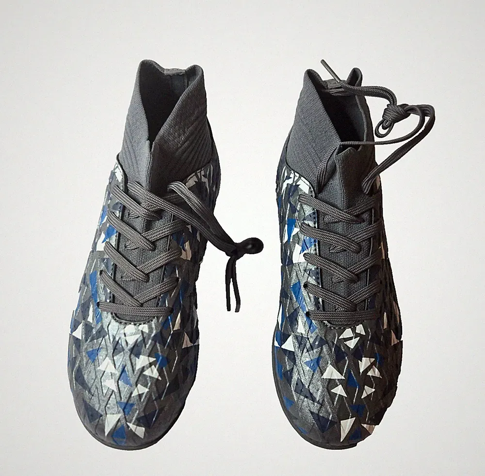 Boys Girls Indoor Soccer Shoes High Top Football Cleats Kids Athletic New