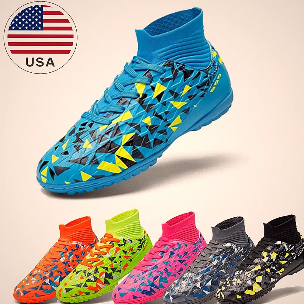 Boys Girls Indoor Soccer Shoes High Top Football Shoes Toddler Little/Big Kid