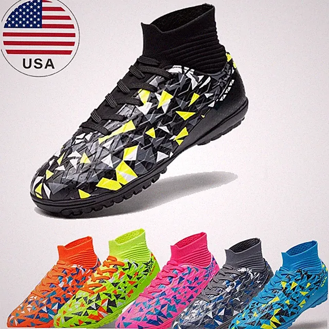 Boys Girls Indoor Soccer Shoes High Top Futsal Shoes Lightweight Little/Big Kid