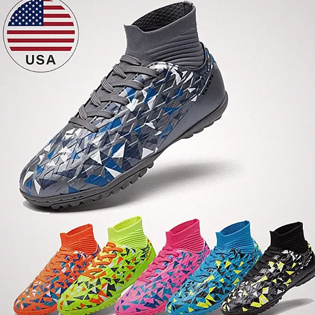 Boys Girls Indoor Soccer Shoes High Top Outdoor Football Shoes Little/Big Kid