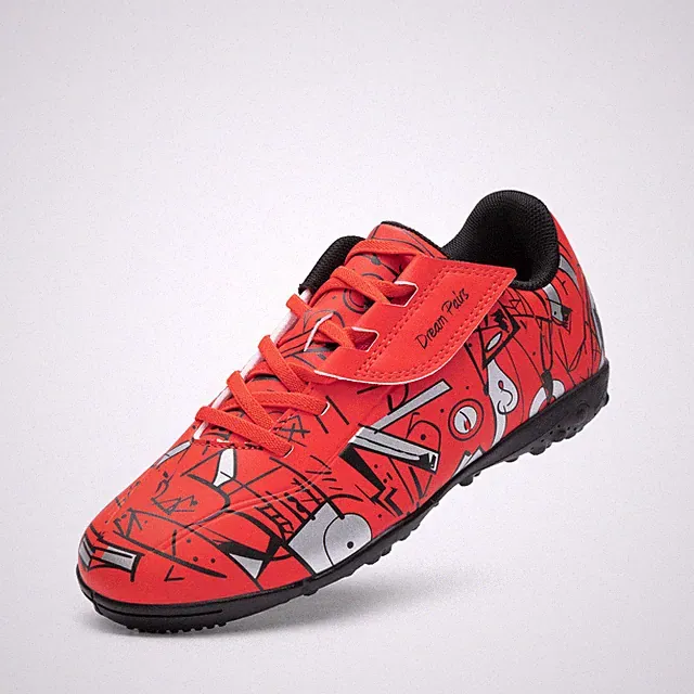 Boys Girls Indoor Turf Soccer Cleats Lace Up Athletic Football Casual Shoes