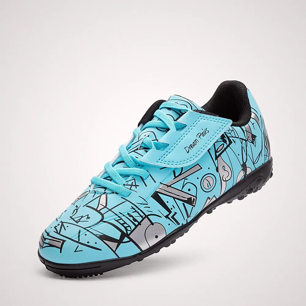 Boys Girls Indoor Turf Soccer Cleats Lace Up Athletic Youth Futsal Football C...
