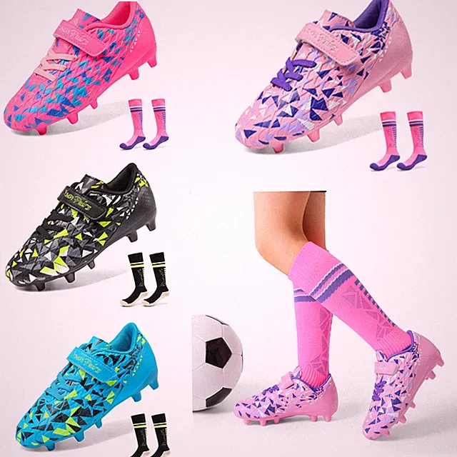 Boys Girls Little/Big Kid Soccer Cleats Breathable Football Training Shoes US