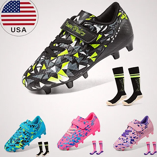 Boys Girls Little/Big Kid Soccer Cleats Firm Groud Football Training Shoes