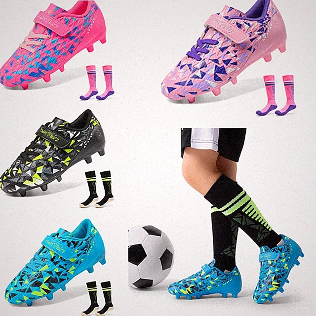 Boys Girls Little/Big Kid Soccer Cleats Firm Groud Football Training Shoes US