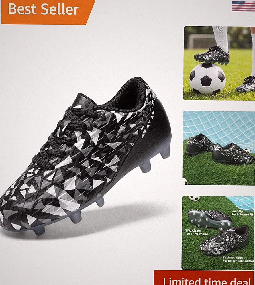 Boys & Girls Low-Top Soccer Cleats - Size 1.5 Lightweight & Comfortable