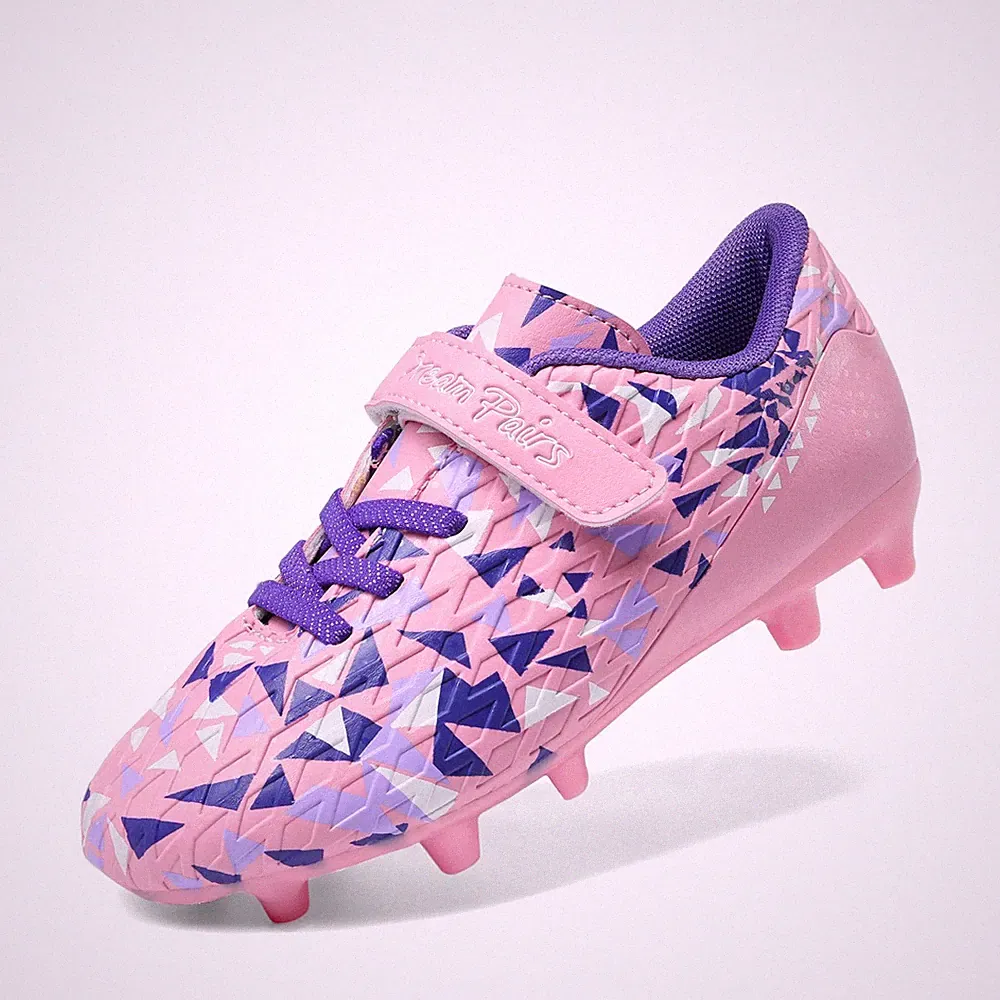 Boys Girls Soccer Cleats Football Shoes for Little/Big Kid,Size 10 ,Pink/Purp...